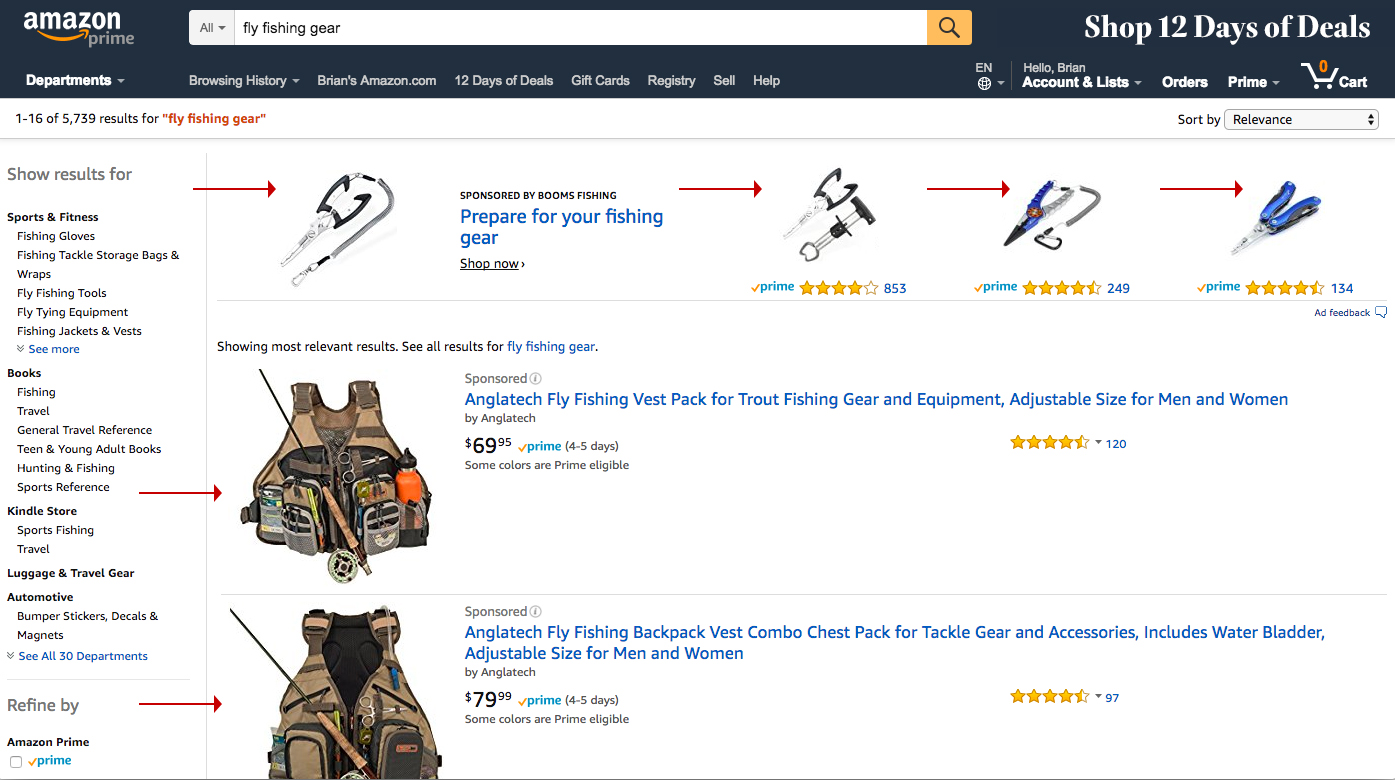 Screenshot showing amazon search results