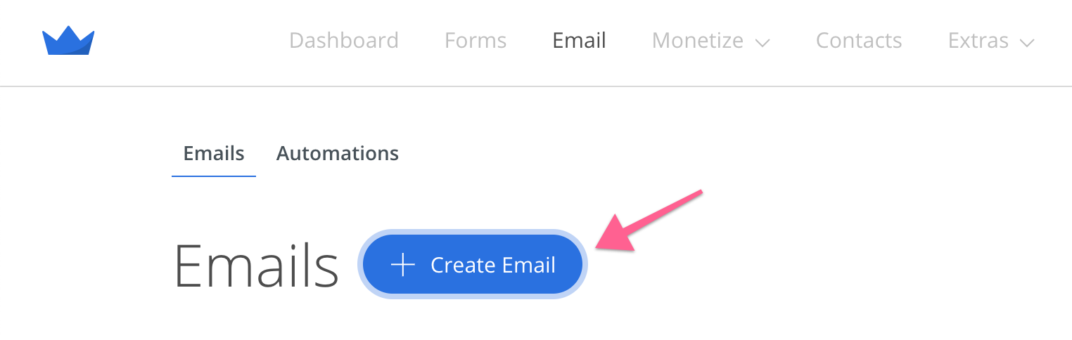 Screenshot of Create Email button in Sumo