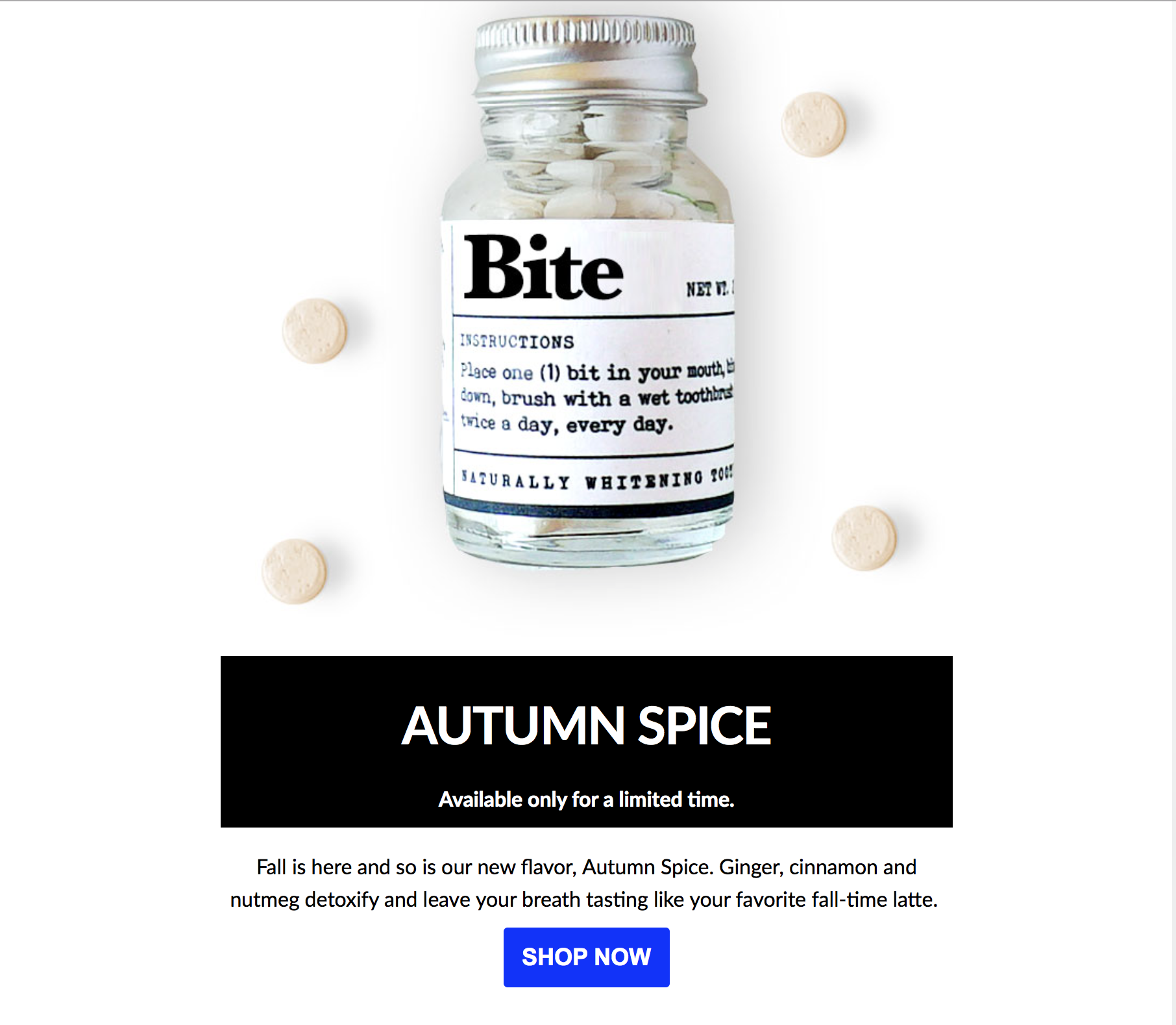 Screenshot showing a product called Autumn Spice