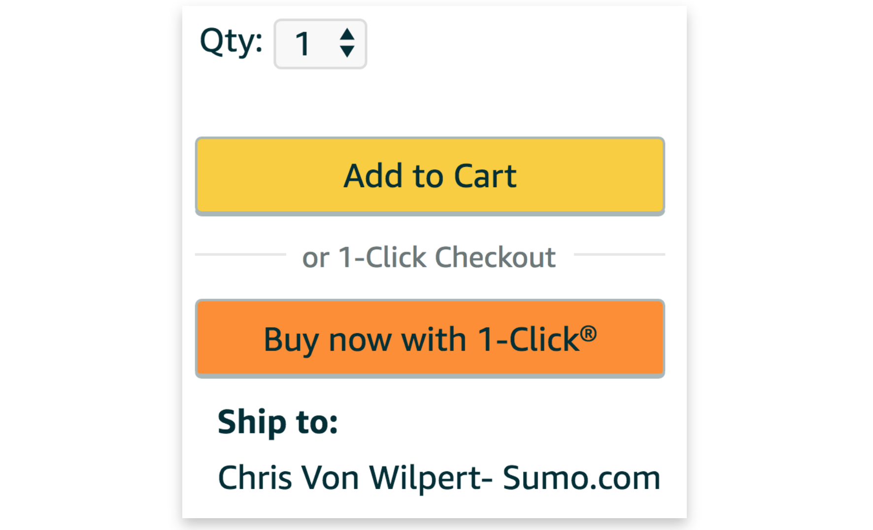 Screenshot showing add to cart/buy now buttons