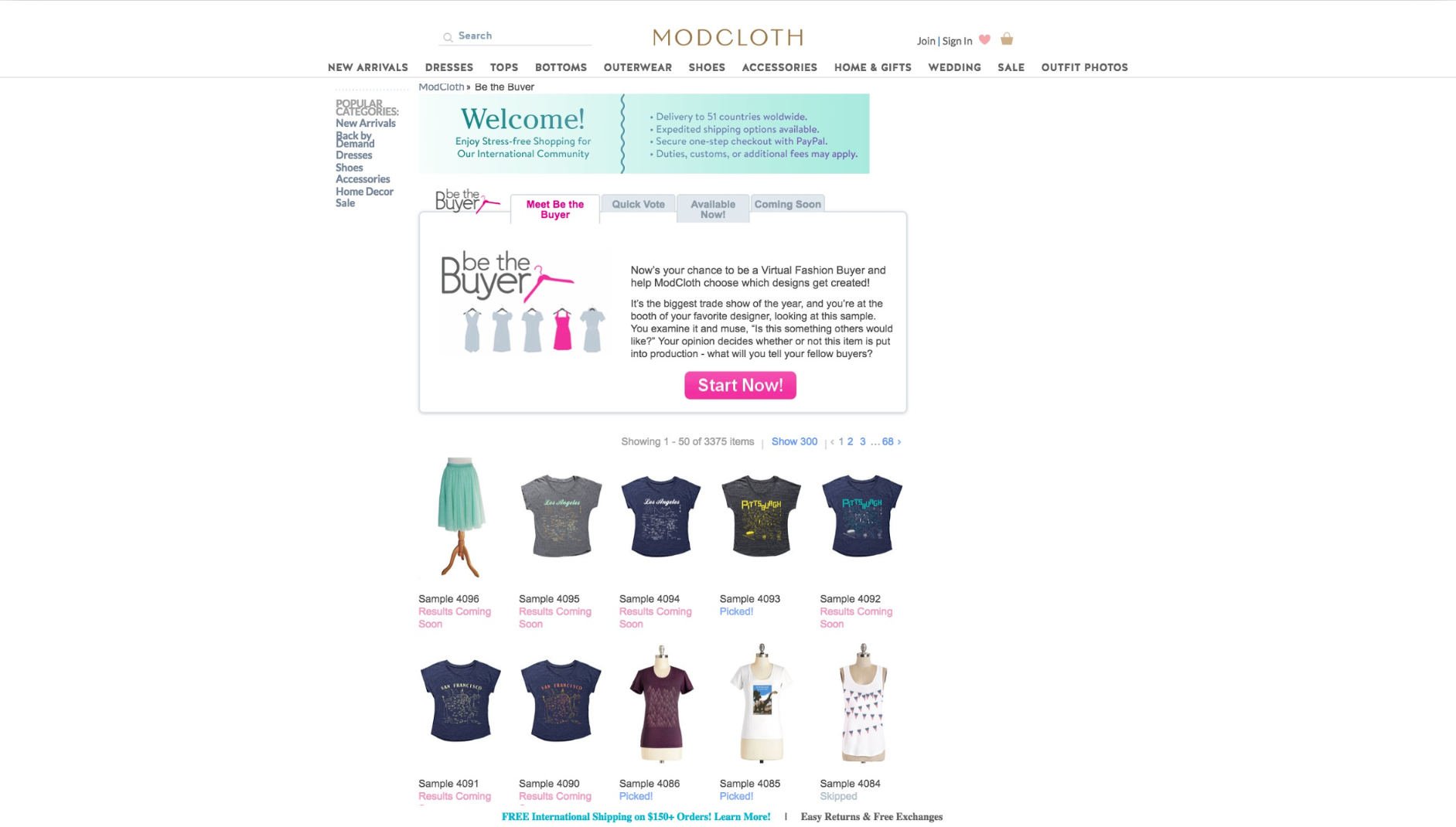 Screenshot showing an ecommerce website