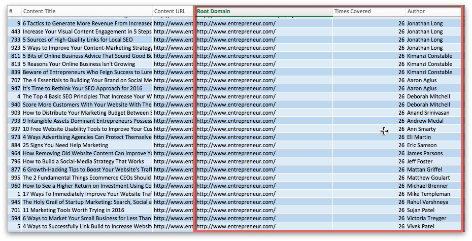 setting up spreadsheet