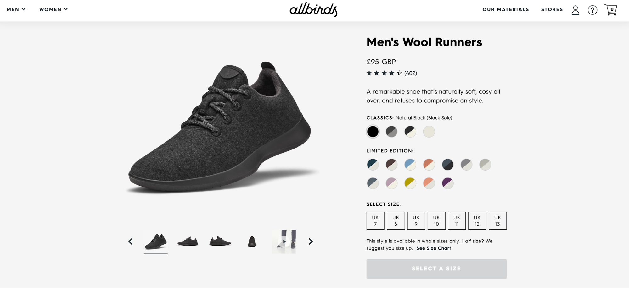 eCommerce store - Allbirds