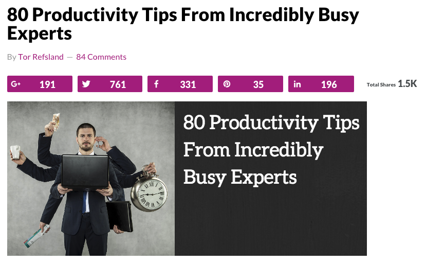 tor refsland 80 productivity tips from incredibly busy experts