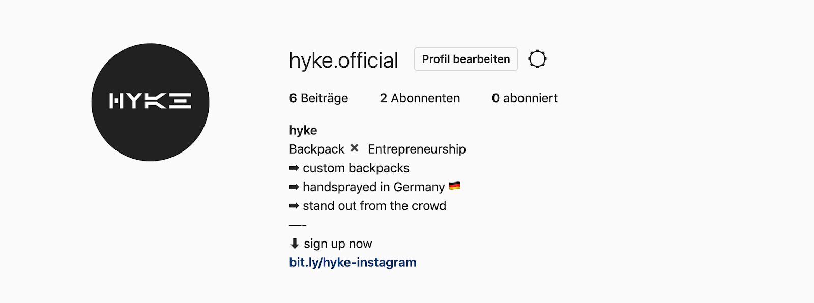 Screenshot showing an Instagram profile