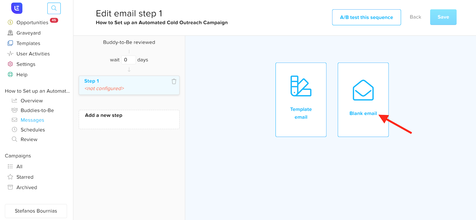 Steps on Lemlist : 3.Set up your Messages