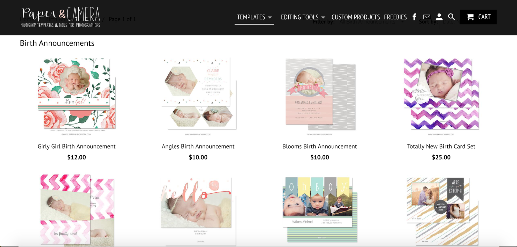 Screenshot showing an eCommerce store