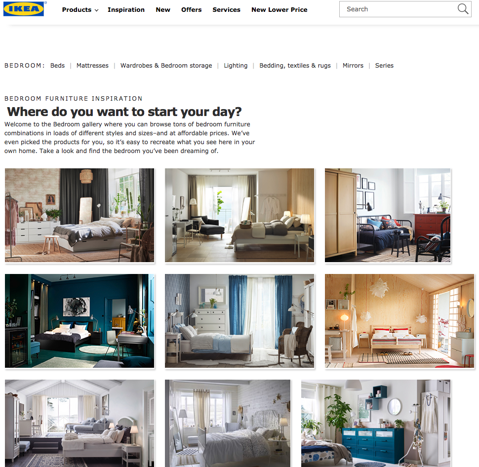Screenshot showing a page on IKEA