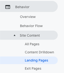 Screenshot of steps to find post with the most organic traffic in Google Analytics