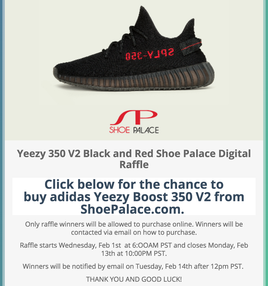 Screenshot showing an email about sneakers