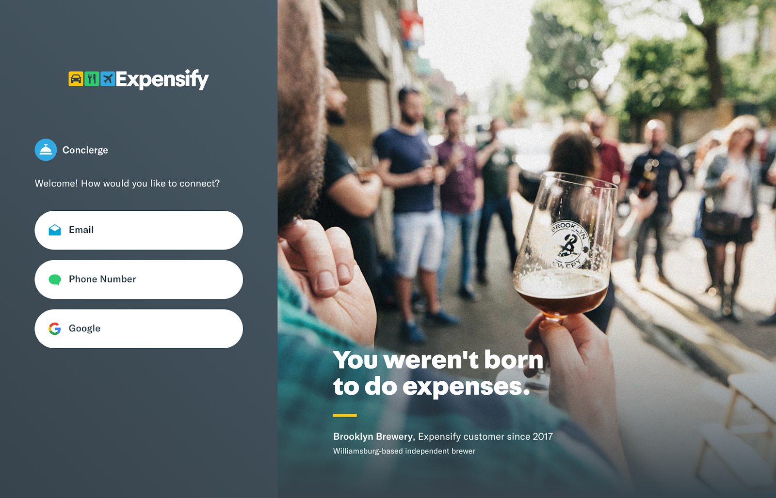 Screenshot of Expensify website