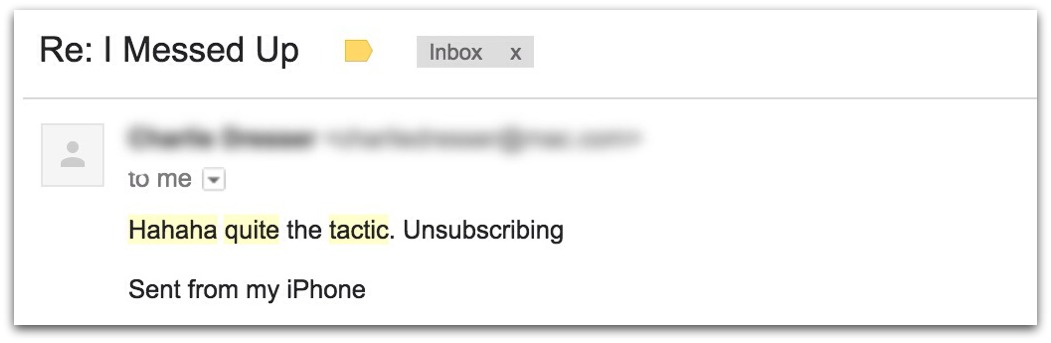 unsubscribe email