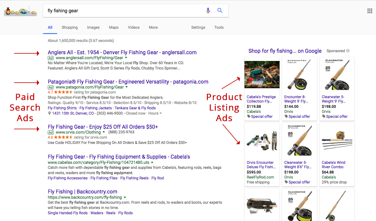 Screenshot showing google search results