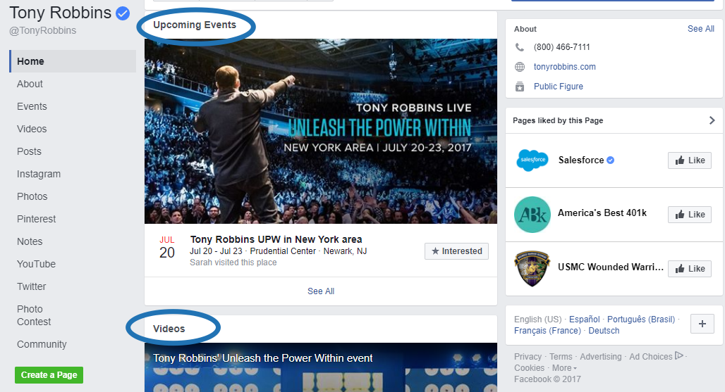 Screenshot of Tony Robbins