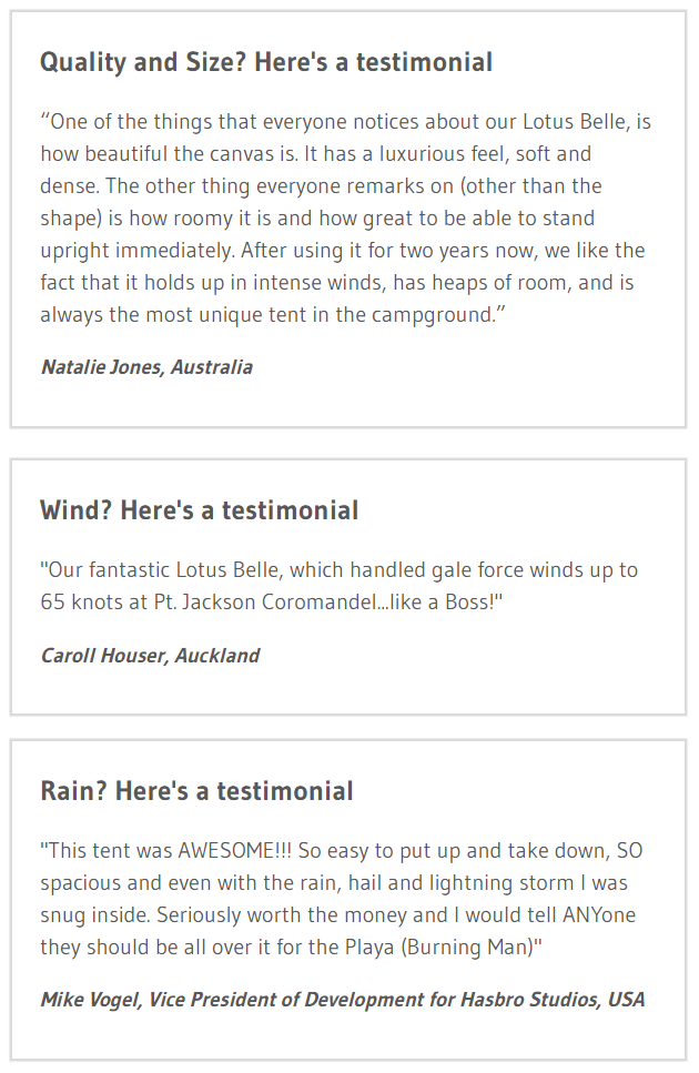 Lotus Belle - Social Proof : number of testimonials 