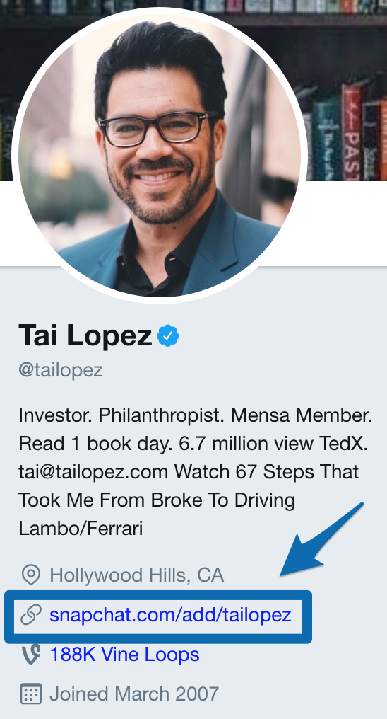 Screenshot of Tai Lopez