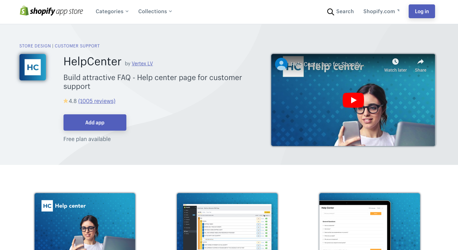 HelpCenter shopify app