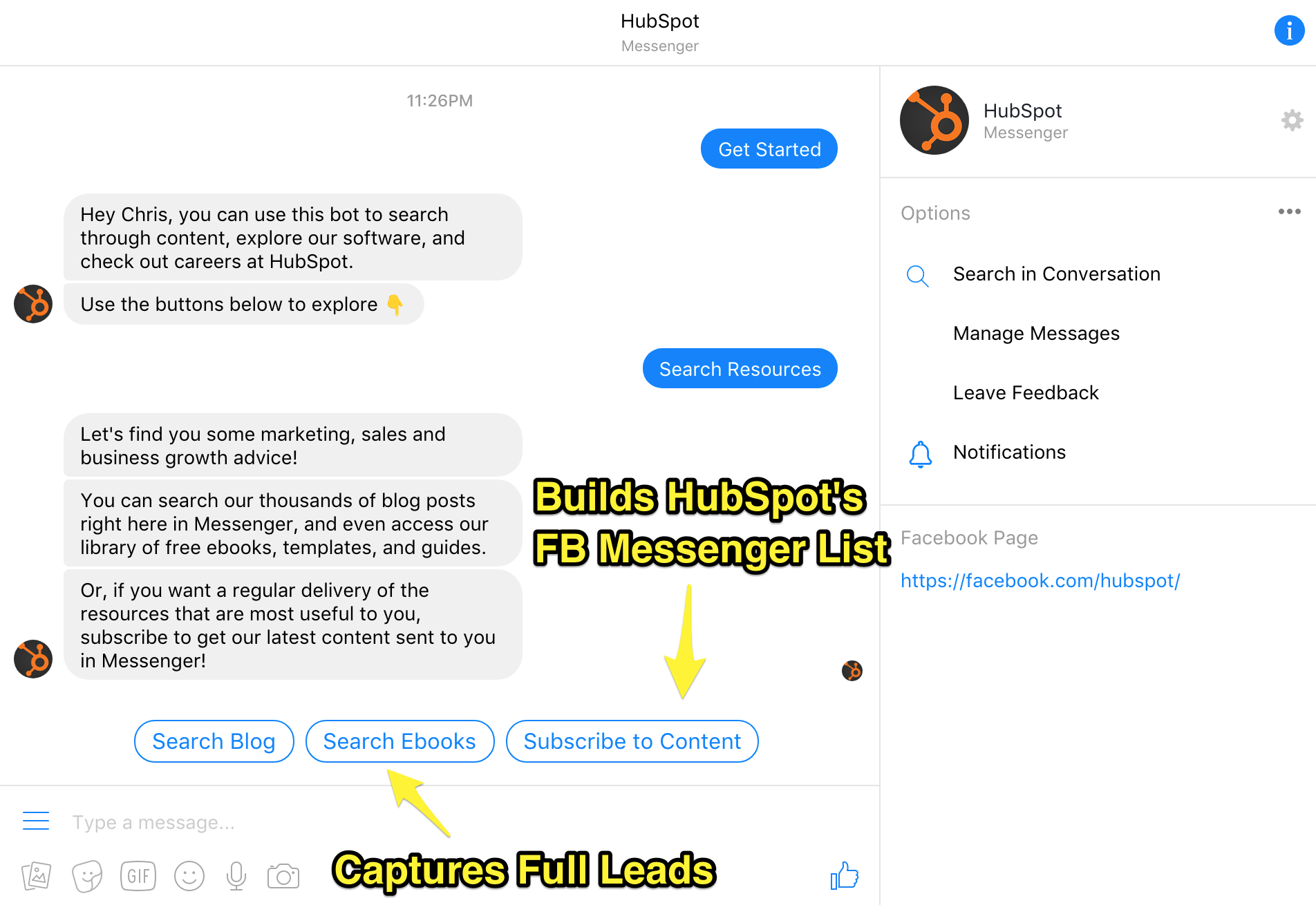 Screenshot showing a messenger conversation