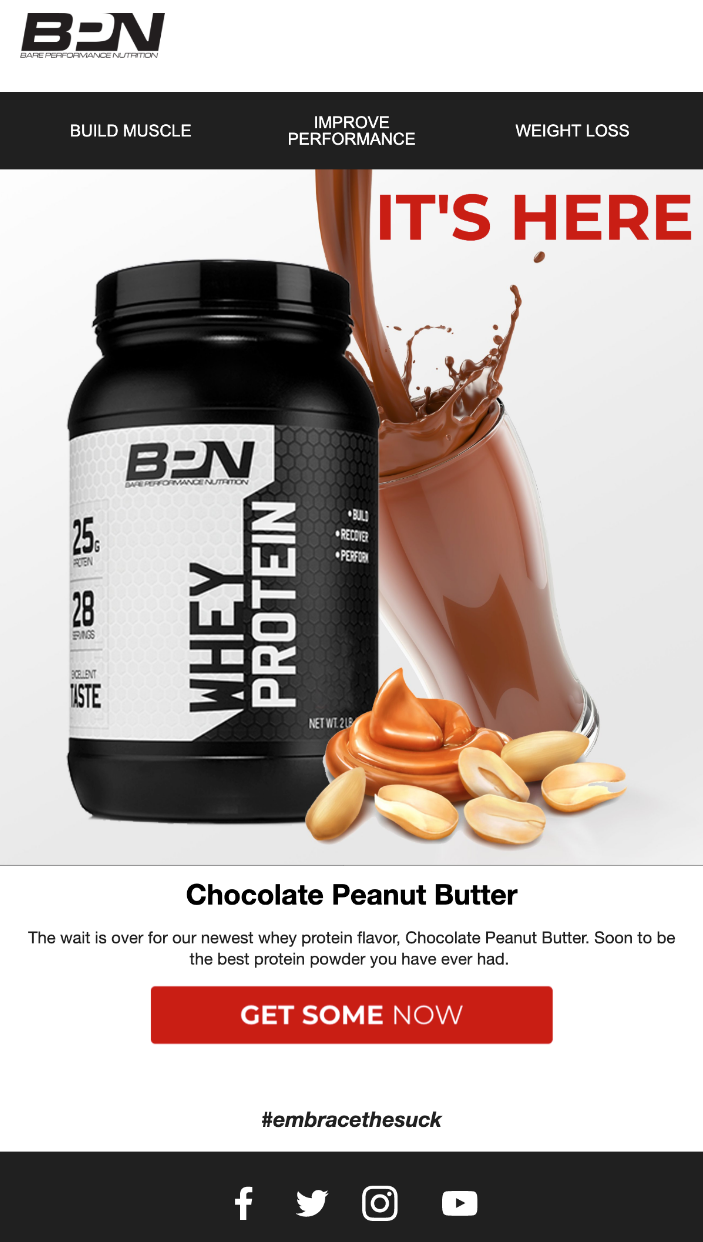 Screenshot of BPN Product Launch Email