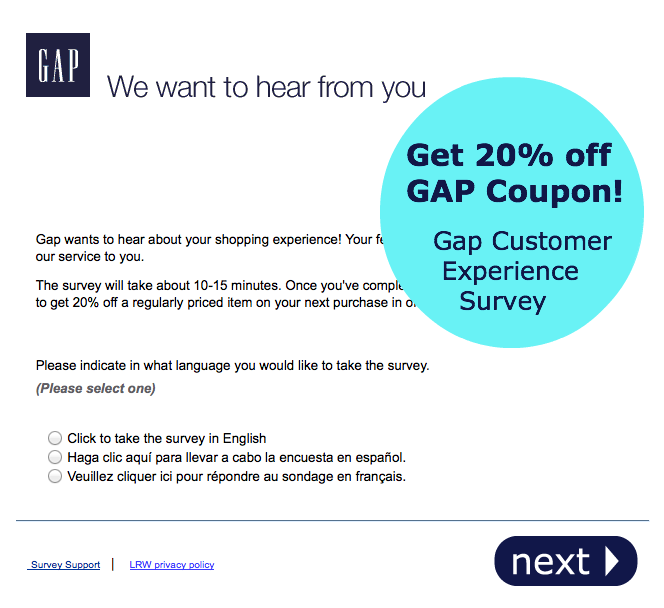 Screenhot showing an email sent by Gap