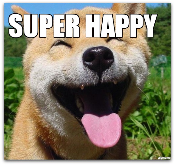 super happy dog