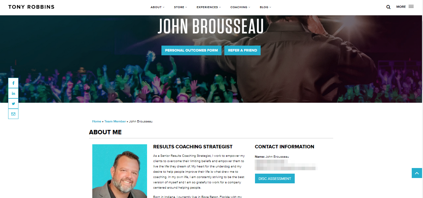 Screenshot of Tony Robbins