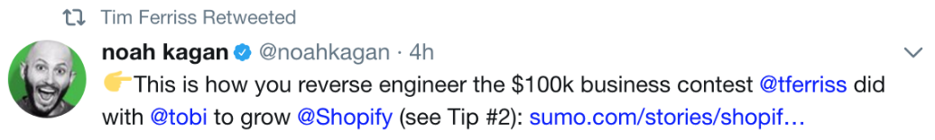 Screenshot of a tweet by Noah Kagan