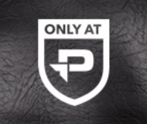 Screenshot showing an "only at P" logo