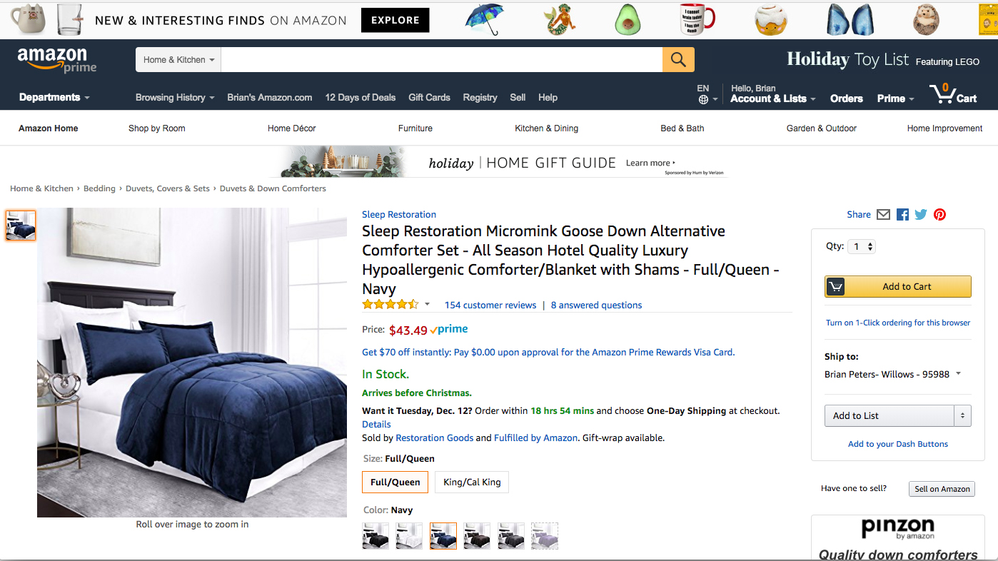 Screenshot showing a product page on amazon
