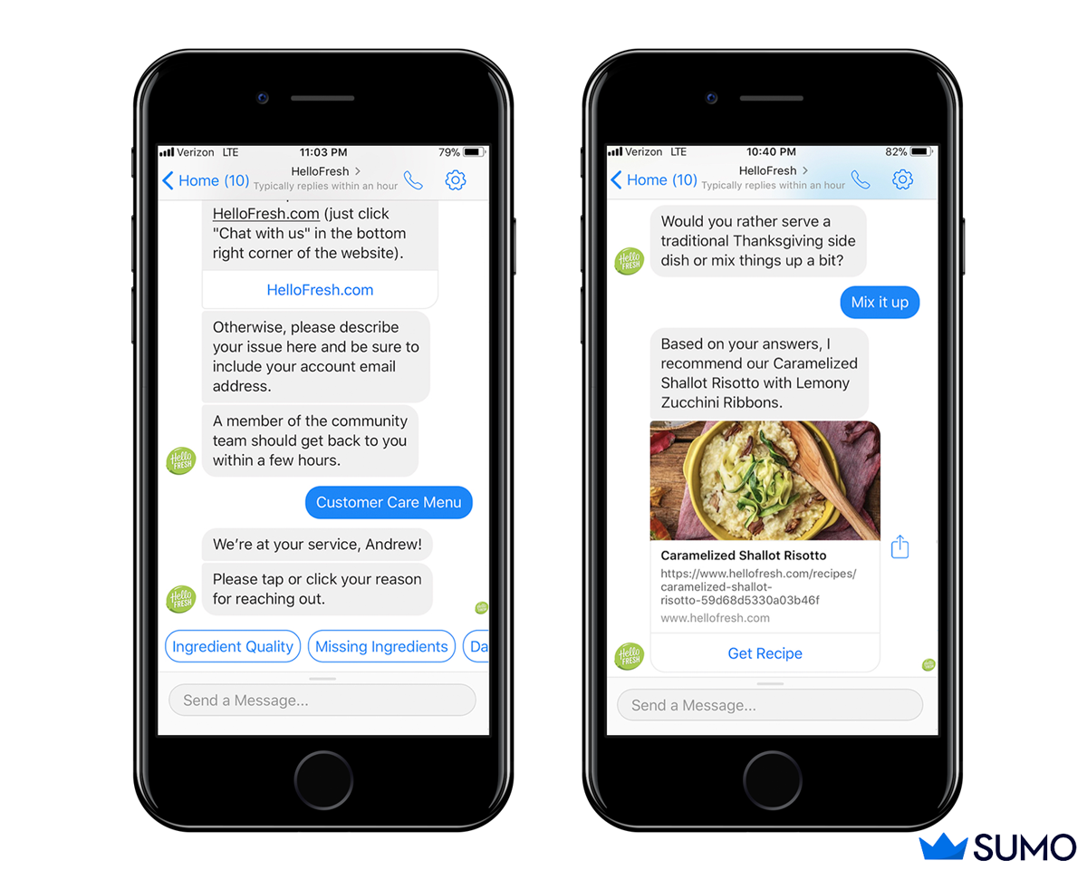 Screenshot showing a messenger conversation
