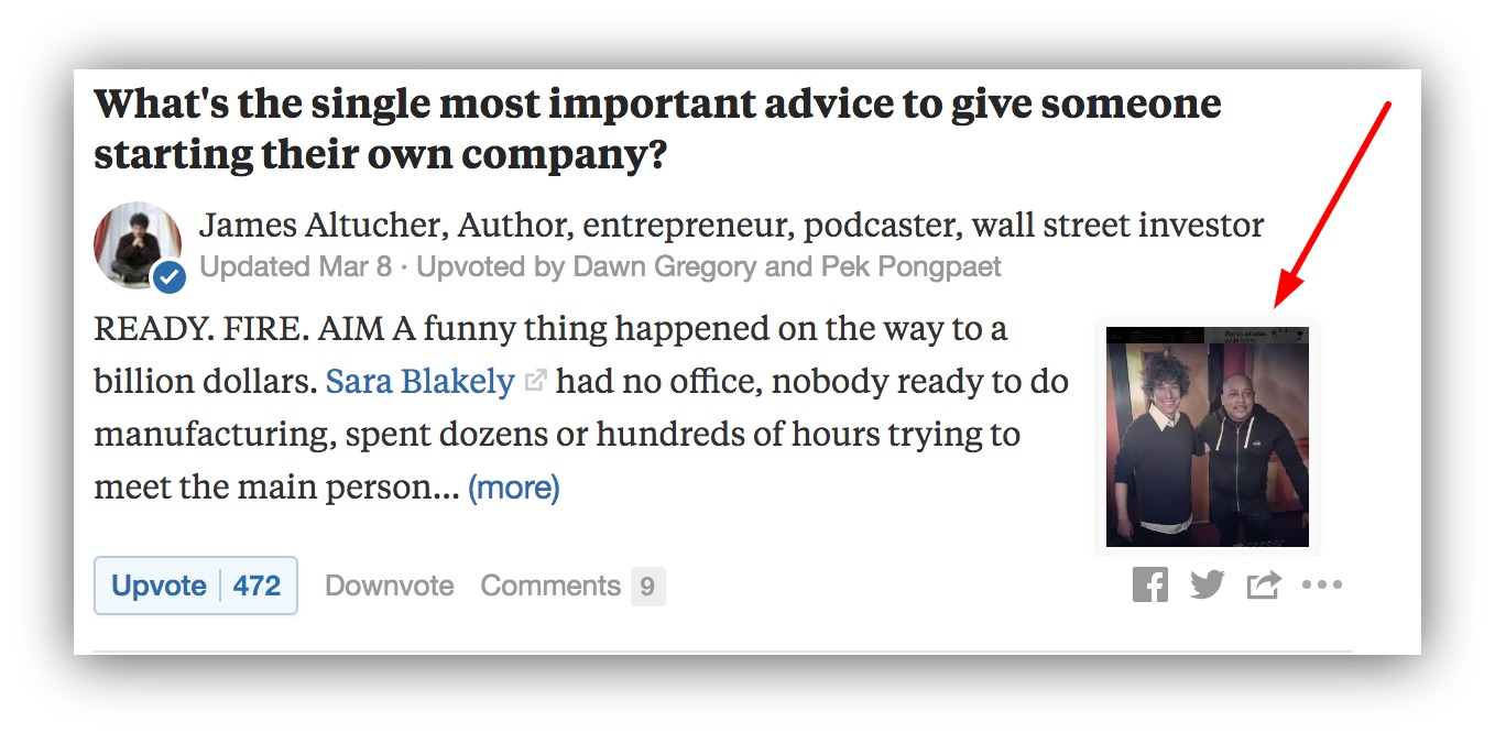 Screenshot showing a picture on a Quora answer