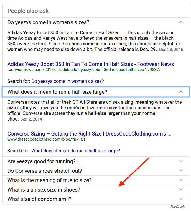 Screenshot showing an answered question on a google search