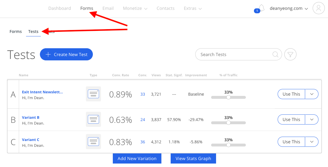 Screenshot of steps to set up exit popup in Sumo