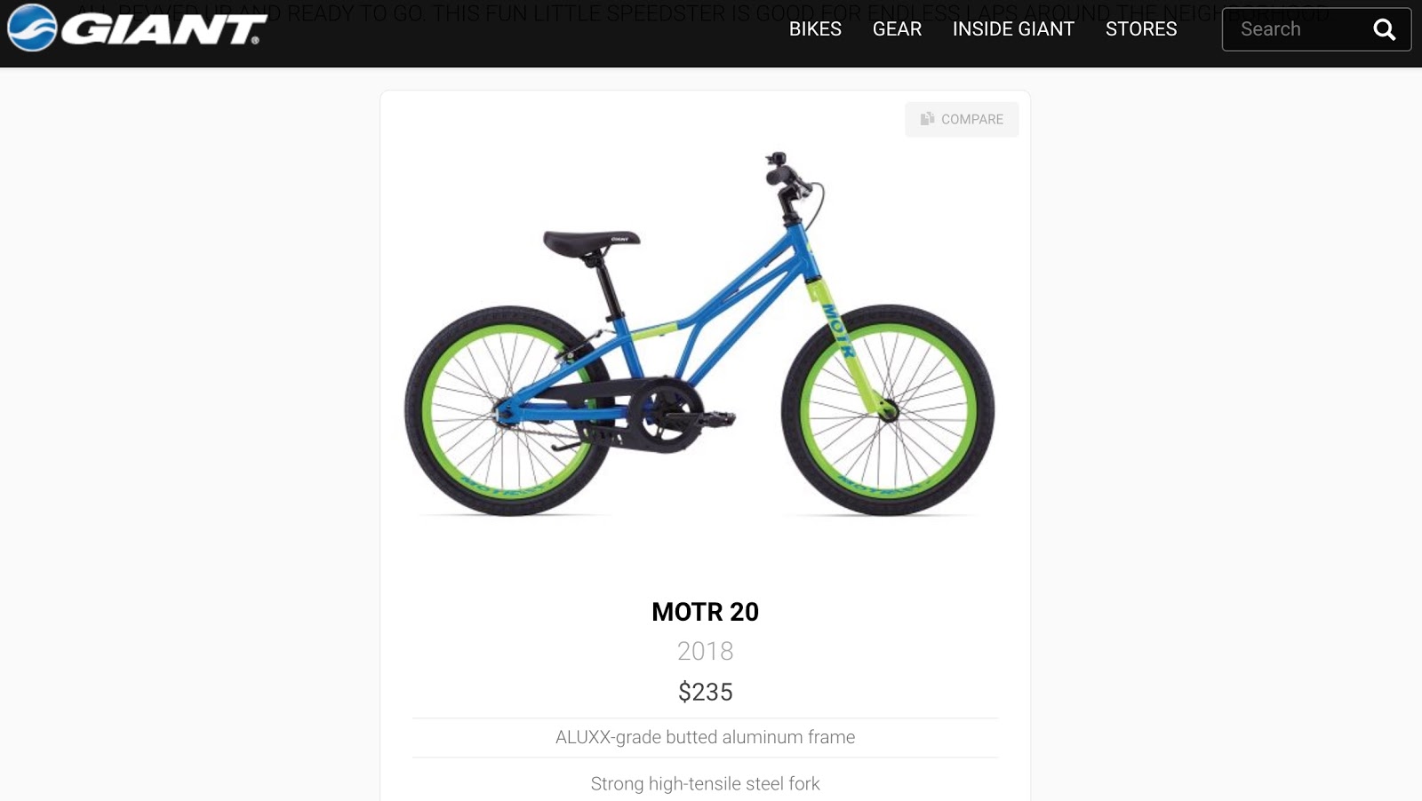 Screenshot showing a bicycle