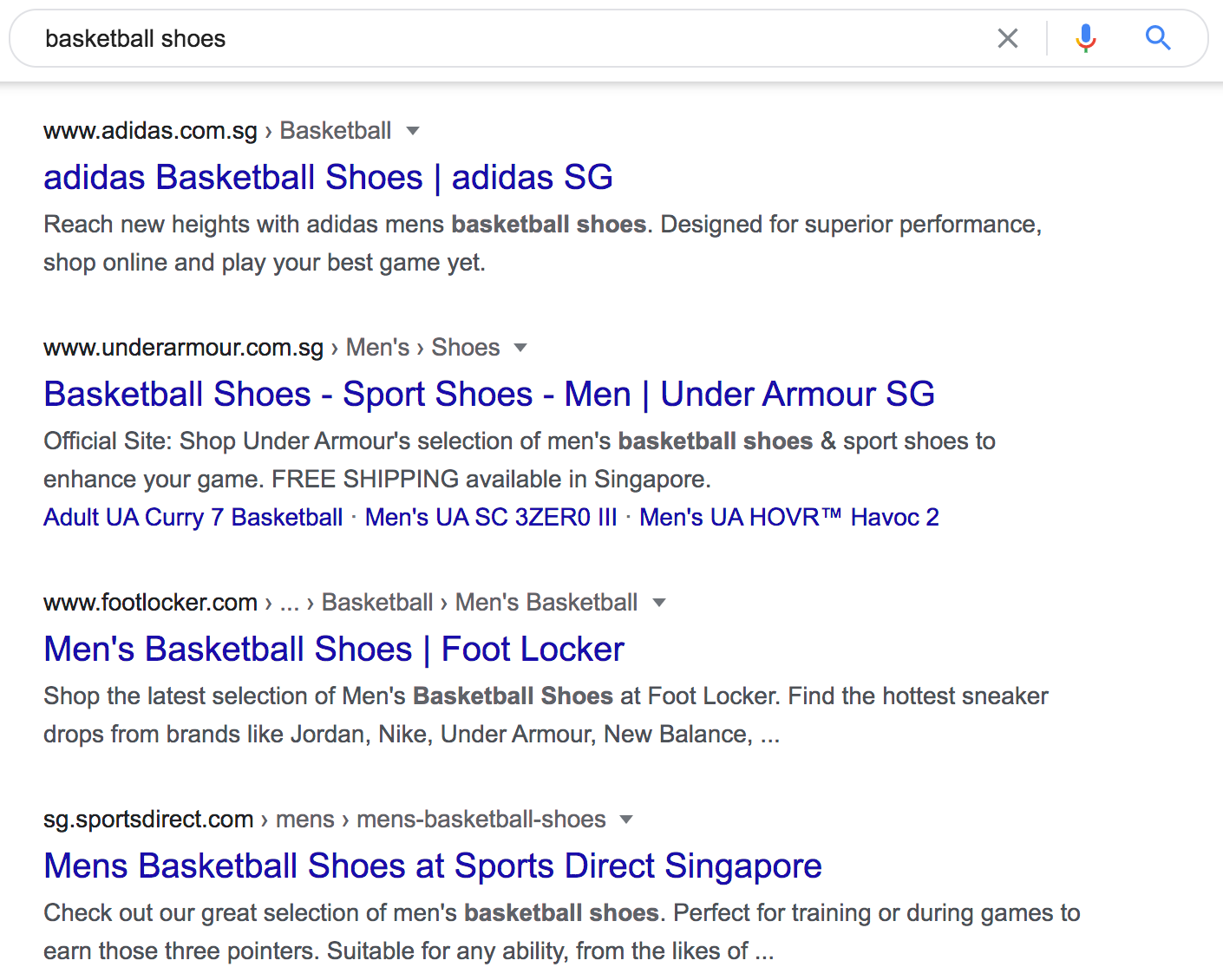 "basketball shoes" top-ranking pages