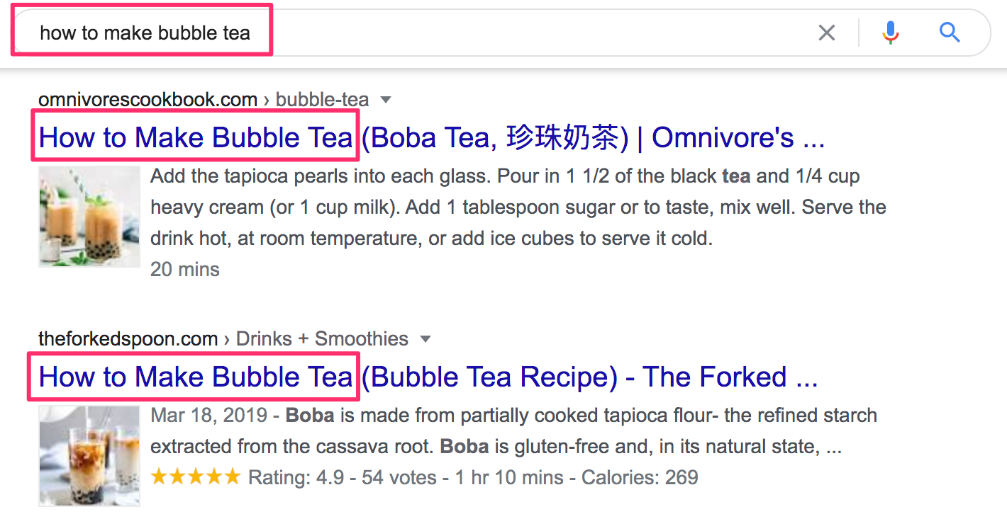 Scheenshot of target word : How to make Bubble Tea