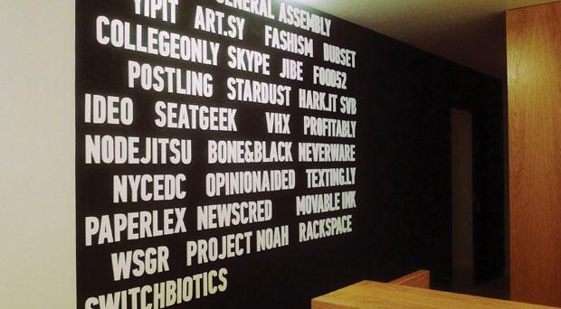 Pictures showing words on a wall