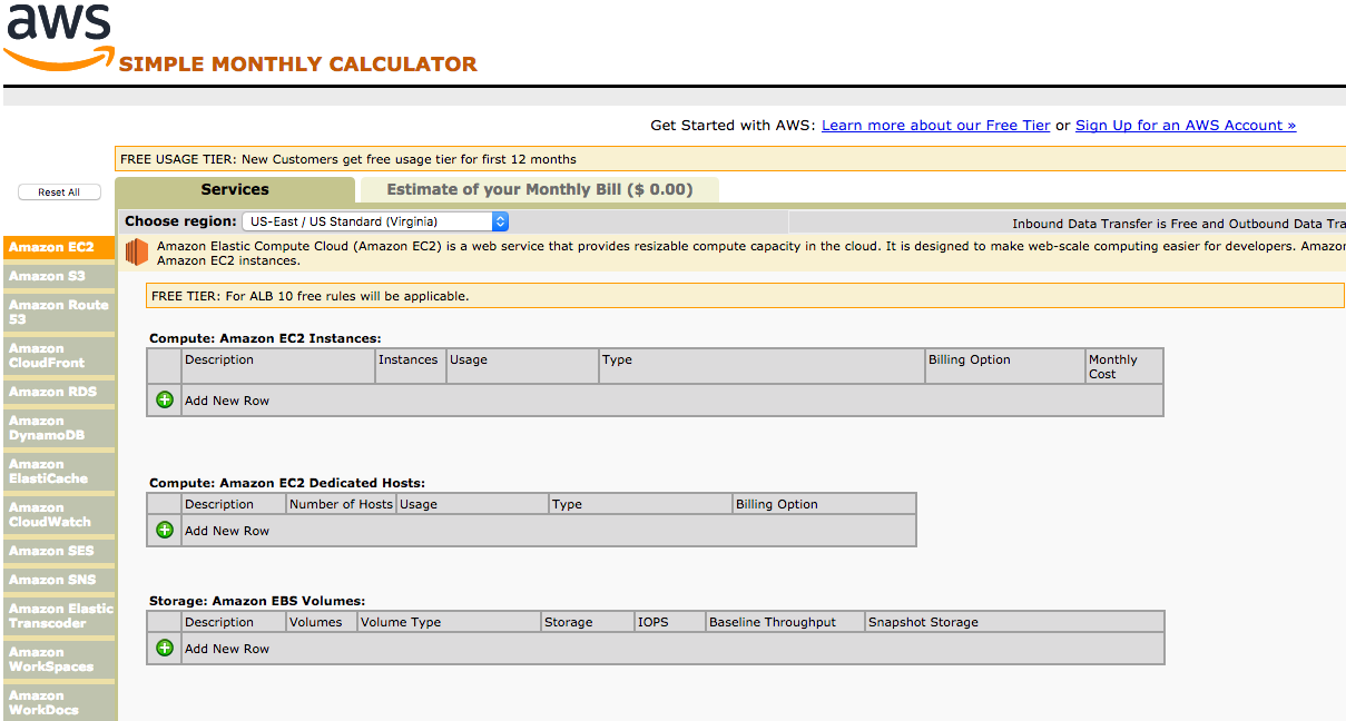 Screenshot showing a page on aws