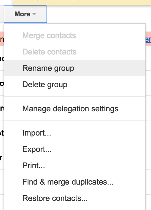 Screenshot showing Google email settings