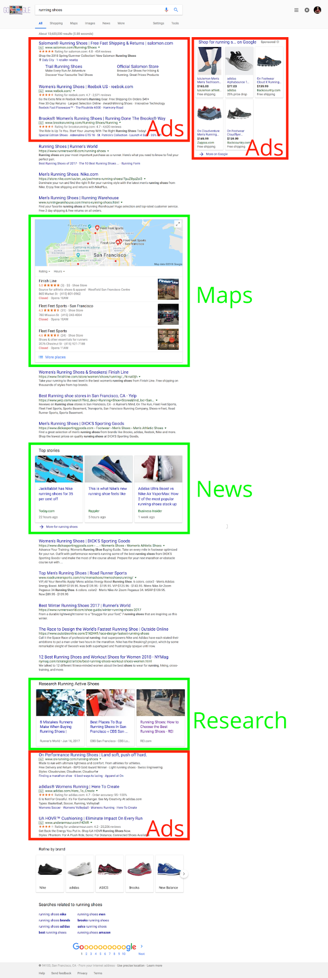 Screenshot showing google search results