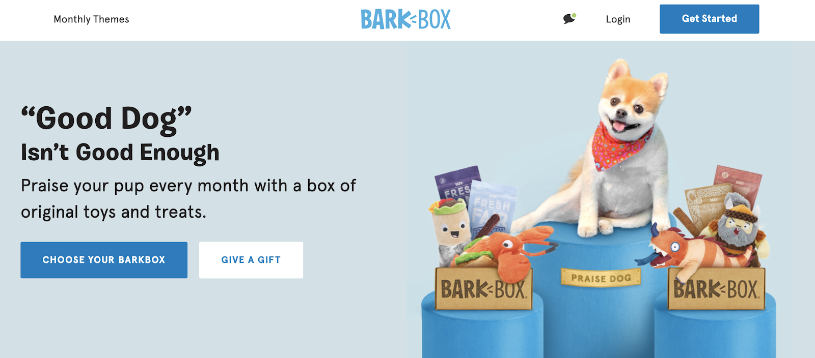 Screenshot of Barkbox website