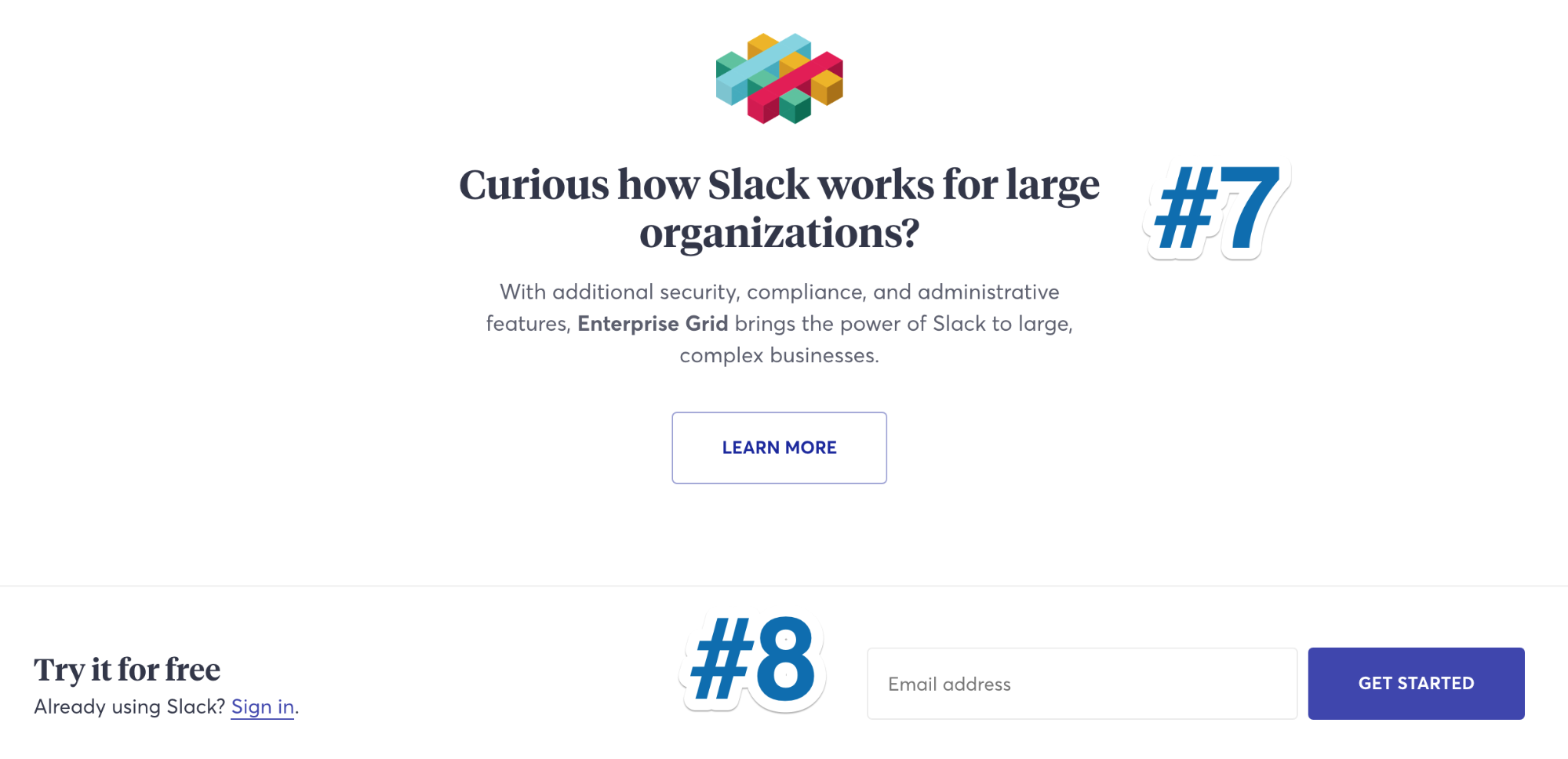 Screenshot of promotional copy on Slack