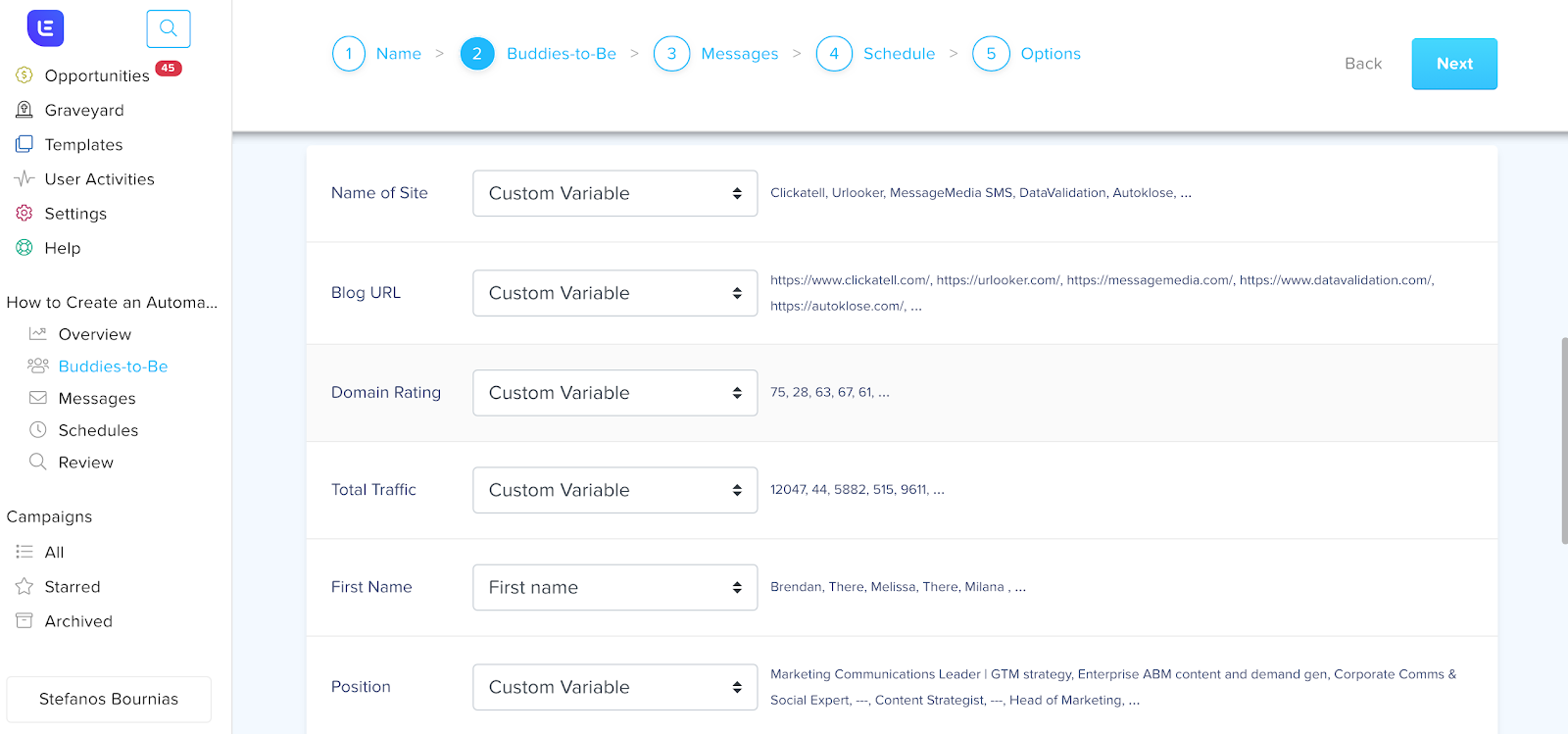 Lemlist cold email outreach setup