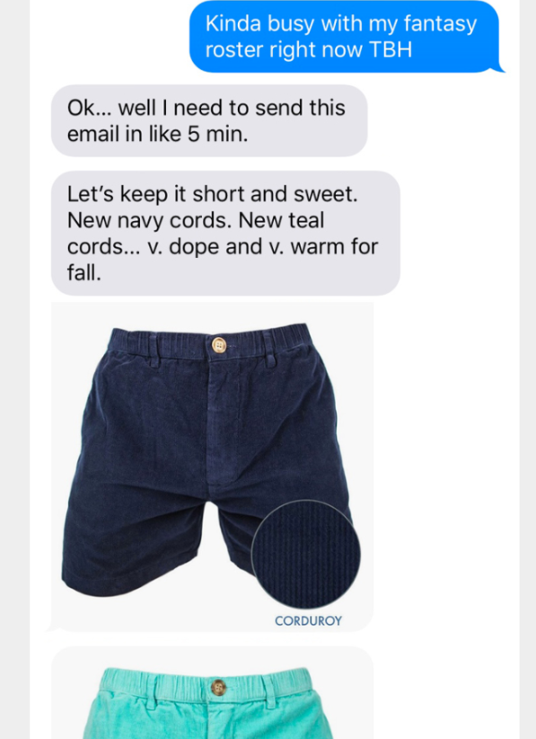 Screenshot of Chubbies email