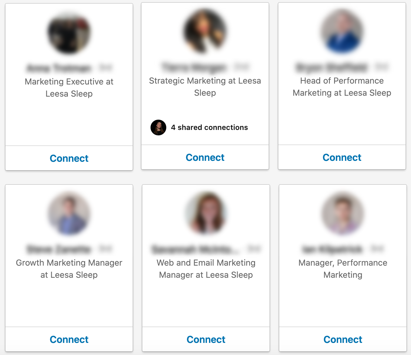 Screenshot of LinkedIn account/people