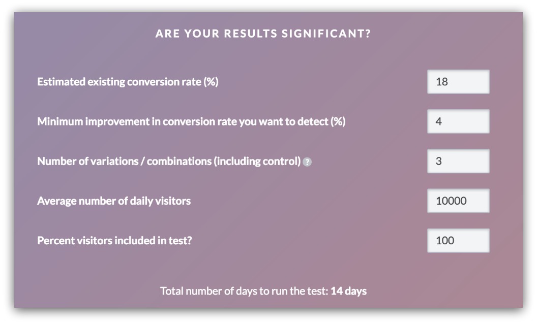 ab testing example