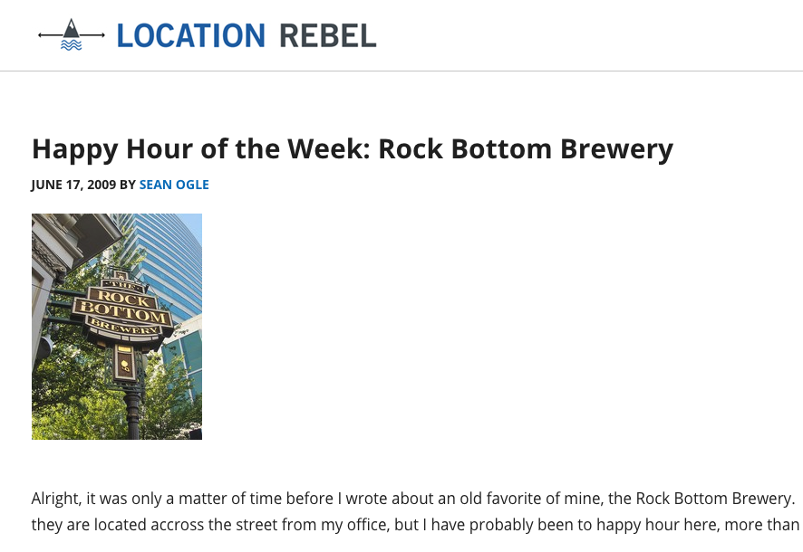 Location Rebel - Sean Ogle happy hour