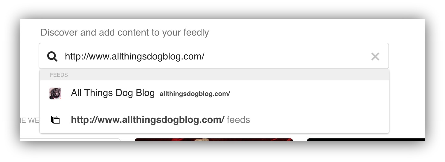 add content to your feedly