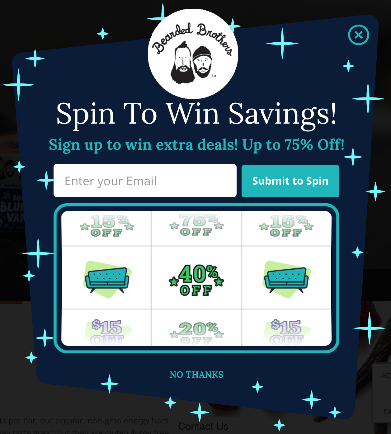 Screenshot showing cart casino in action