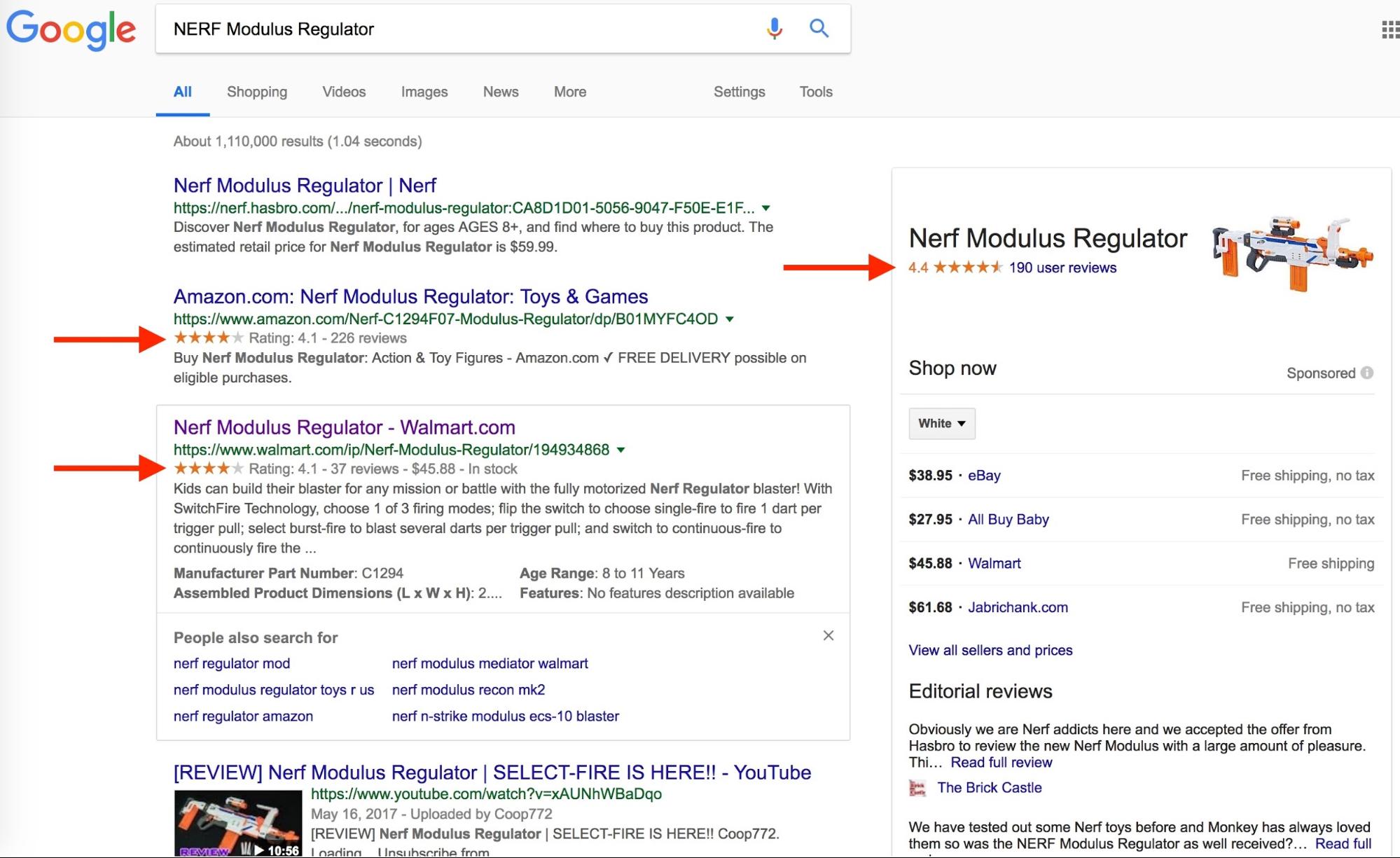 Screenshot showing google search results